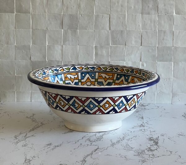 Lavabo design fait main – Évier marocain rond en céramique pour un style unique – Image 6