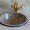 Lavabo design fait main – Évier marocain rond en céramique pour un style unique – Image 2