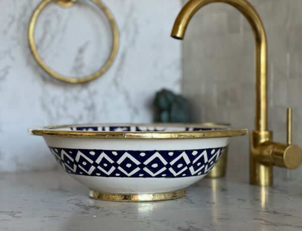 Lavabo design fait main – Évier marocain rond en céramique pour un style unique – Image 5