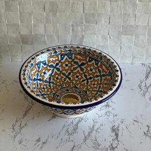 Lavabo design fait main – Évier marocain rond en céramique pour un style unique
